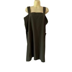 Olive Green Apron Work Gardening Utility Pockets Woman Size Small